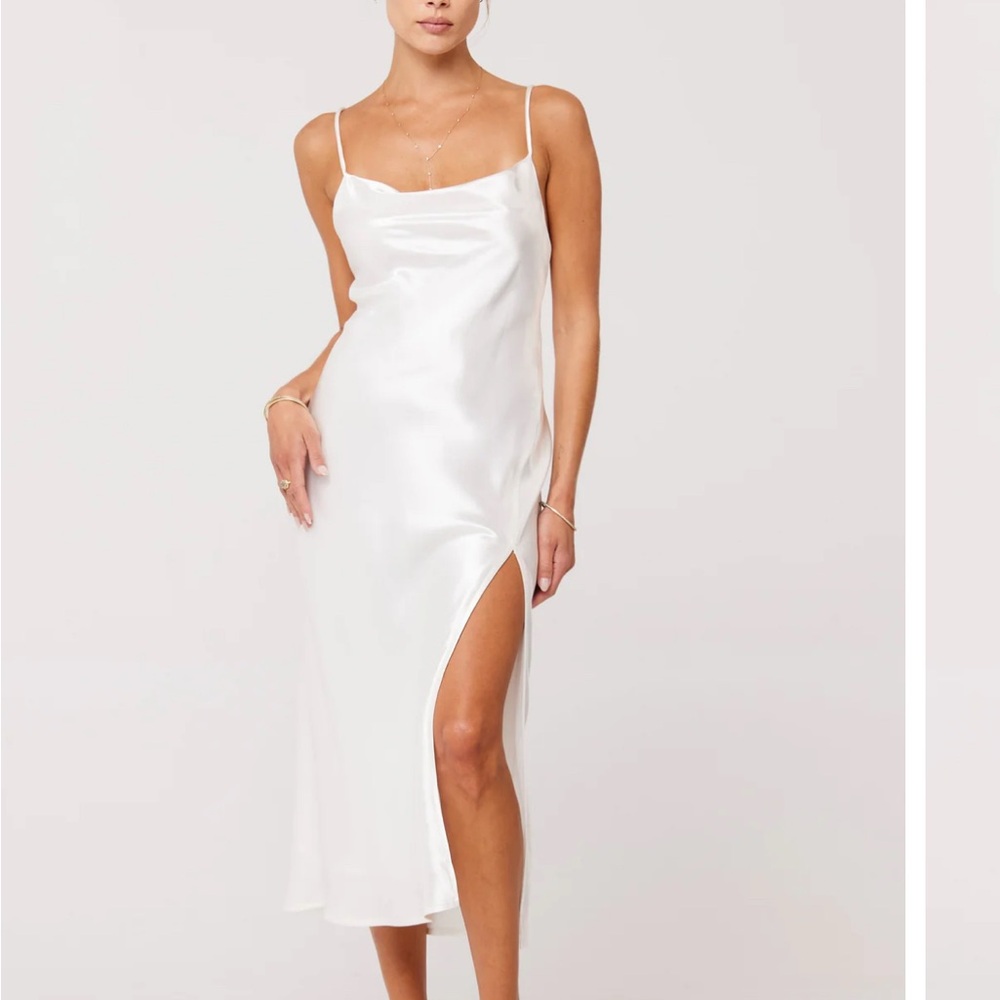NWT RESA White Satin Slip Dress